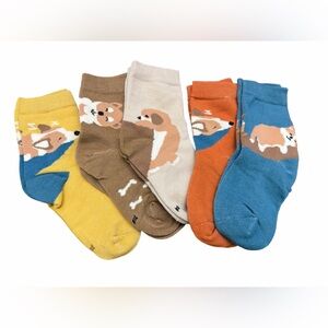 Playful Dog Patterned Kids Socks Set